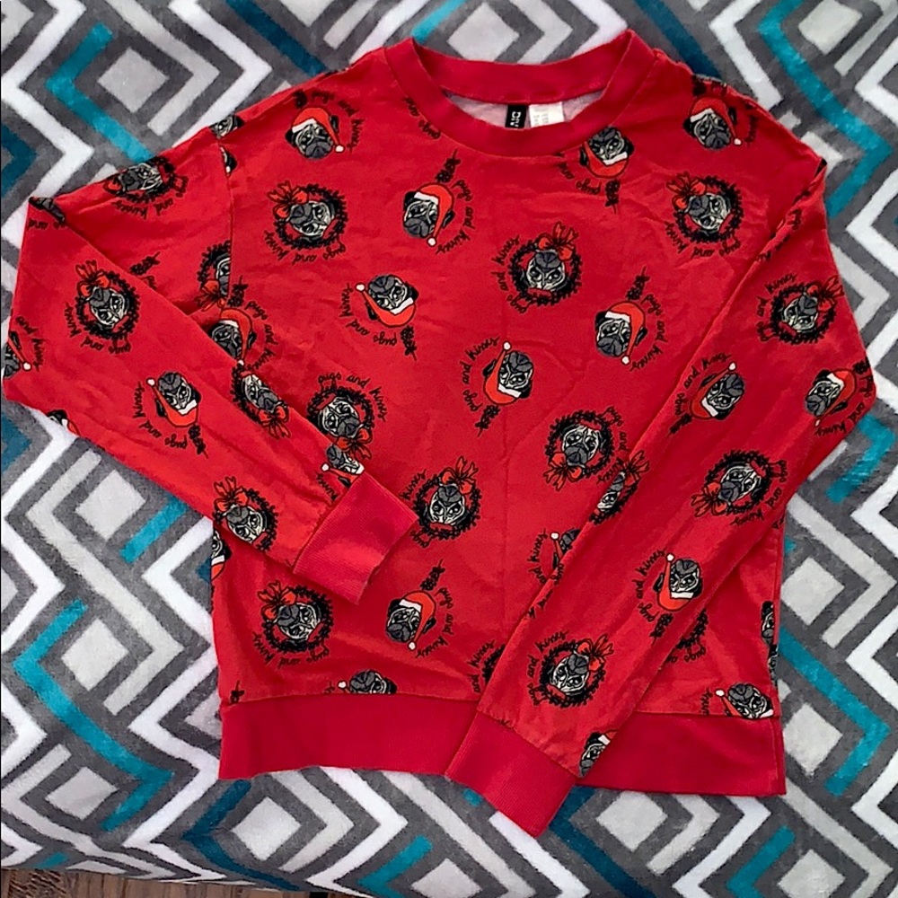 Small- Pugs Christmas Sweater